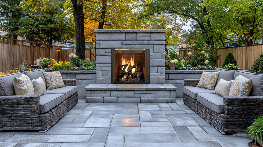 Castlewood 42 inch outdoor wood-burning fireplace