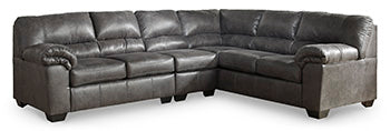 Ashley Bladen Left & Right Loveseat, Armless Chair 3 Piece Sectional in Slate & Ottoman-Washburn's Home Furnishings