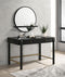 Coaster Arini 2-Drawer Vanity Desk Makeup Table Round & Wall Mirror w/Shelf in Black Trim-Washburn's Home Furnishings