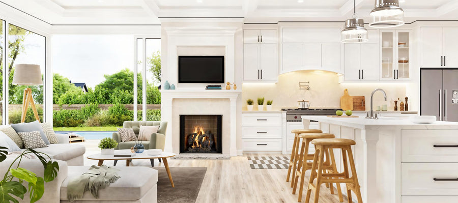 Open hearth fireplace