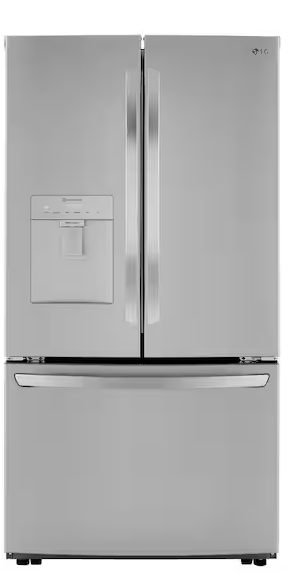 LG 29 cu ft. French Door Refrigerator with Slim Design Water Dispenser - Stainless Steel-Washburn's Home Furnishings