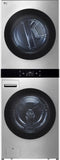 LG Studio WashTower Stacked SMART Laundry Center 5.0 Cu.Ft. Front Load Washer & 7.4 Cu.Ft. Electric Dryer in Noble Steel w/ Steam-Washburn's Home Furnishings