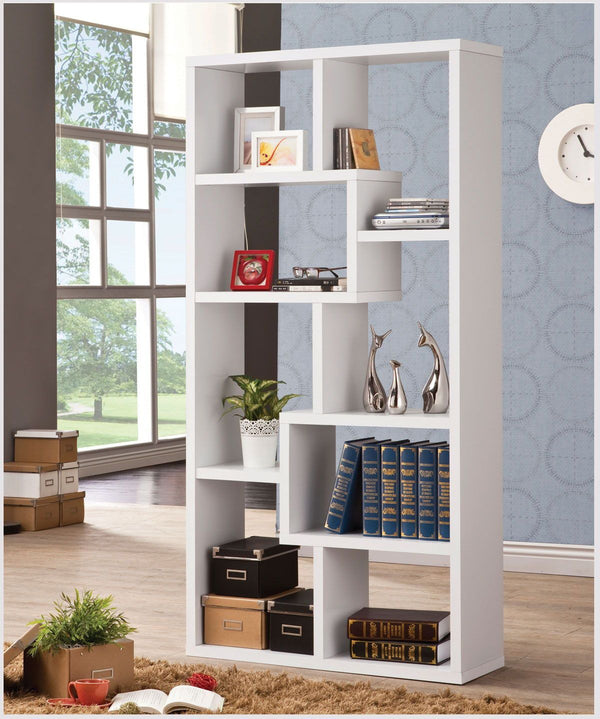 10-shelf Bookcase - White-Washburn's Home Furnishings