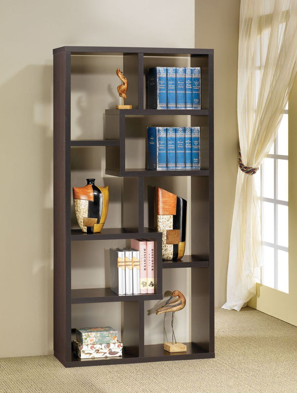 10-shelf Geometric - Bookcase-Washburn's Home Furnishings