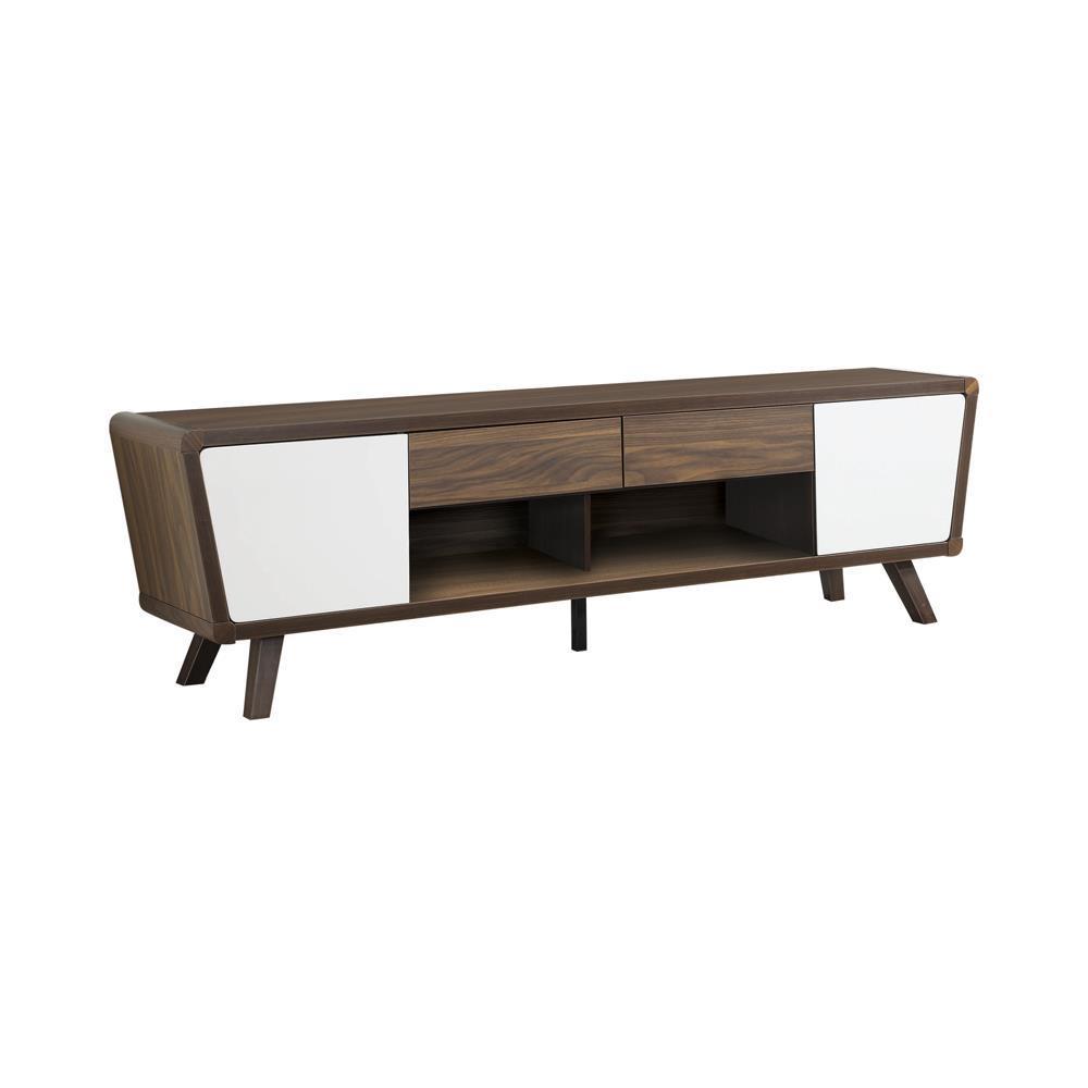 Brown Syracuse Brown Wood 2 Drawer 2 Door Tv Unit