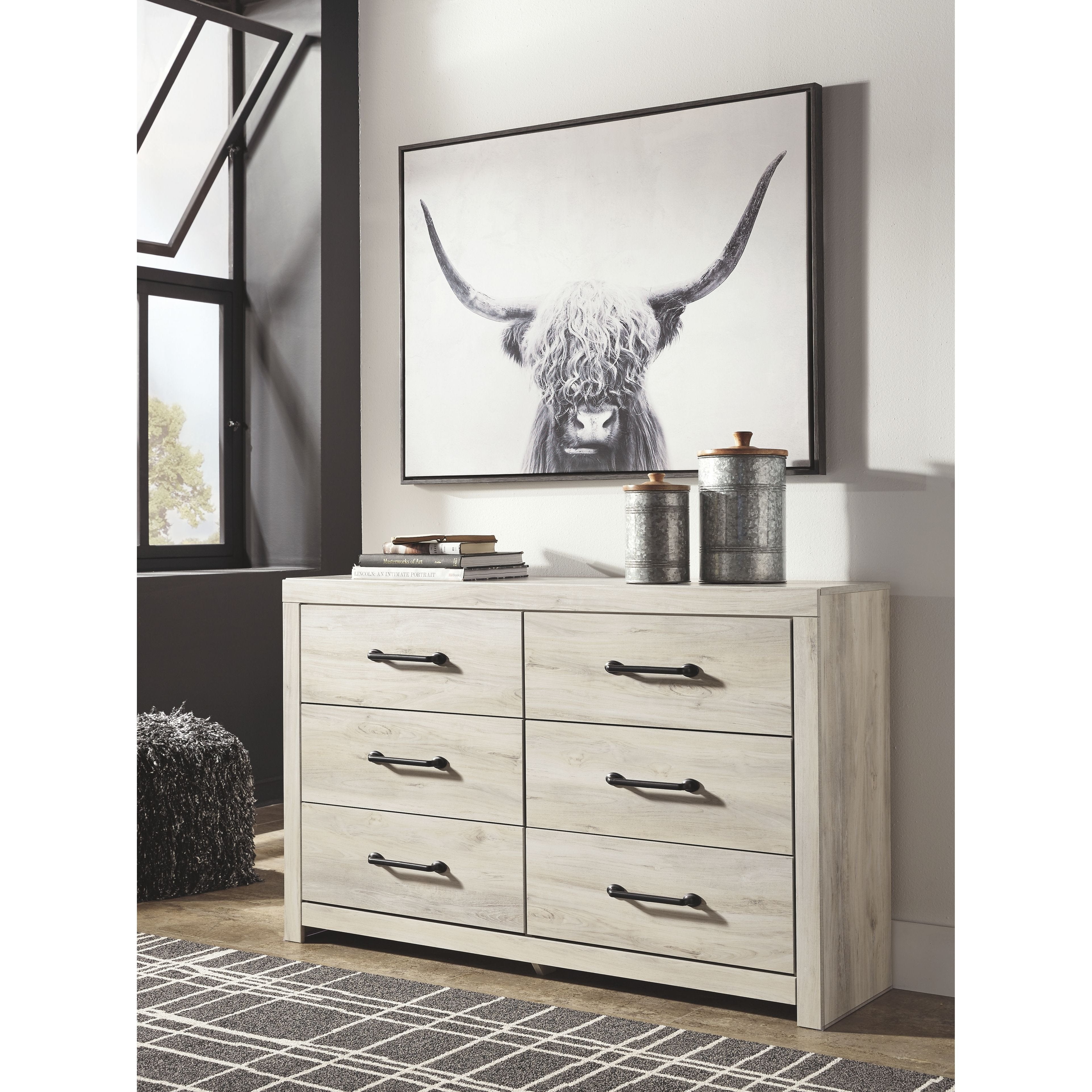signature design by ashley cambeck 6 drawer dresser in whitewash Signature Design by Ashley Cambeck Whitewash 6 Drawer Dresser B192-31