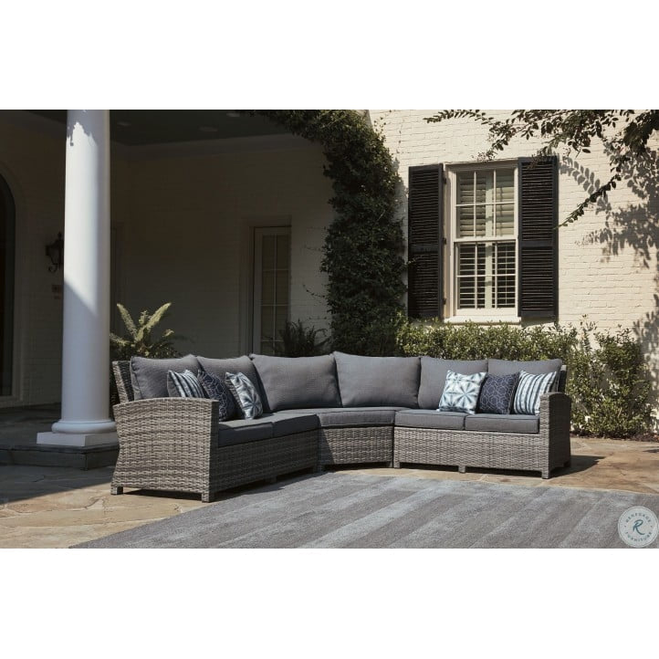 Ashley Salem Beach Patio 3 Piece Sectional Washburn's Home Furnishings