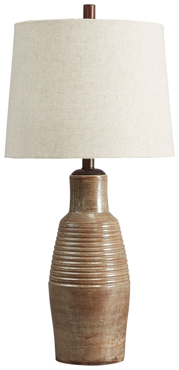 Calixto - Taupe - Terracotta Table Lamp (1/cn)-Washburn's Home Furnishings