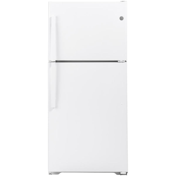 GE 21.9cf Top Freezer Refrigerator in White-Washburn's Home Furnishings