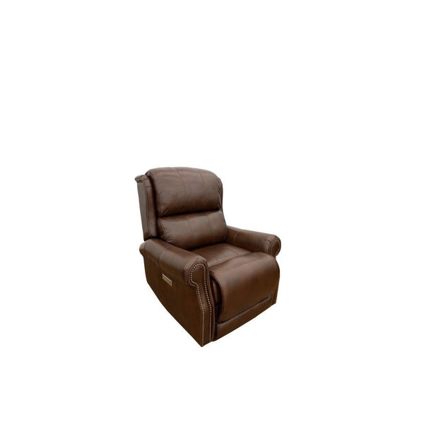 Hi-Rock Austin Leather Power Recliner in Lager-Washburn's Home Furnishings