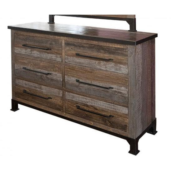 antique grey dresser IFD Antique Gray Brown 6 Drawers Dresser