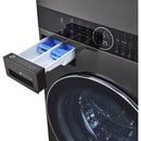 LG Front Load Wash Tower in Black Stainless-Washburn's Home Furnishings