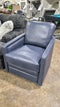 Leather Italia Alto Swivel Chair in Ocean Blue-Washburn's Home Furnishings