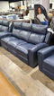 Leather Italia Jonathon Power Sofa in Ocean Blue-Washburn's Home Furnishings