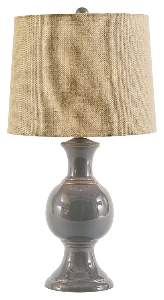 Magdalia - Gray - Ceramic Table Lamp (1/cn)-Washburn's Home Furnishings