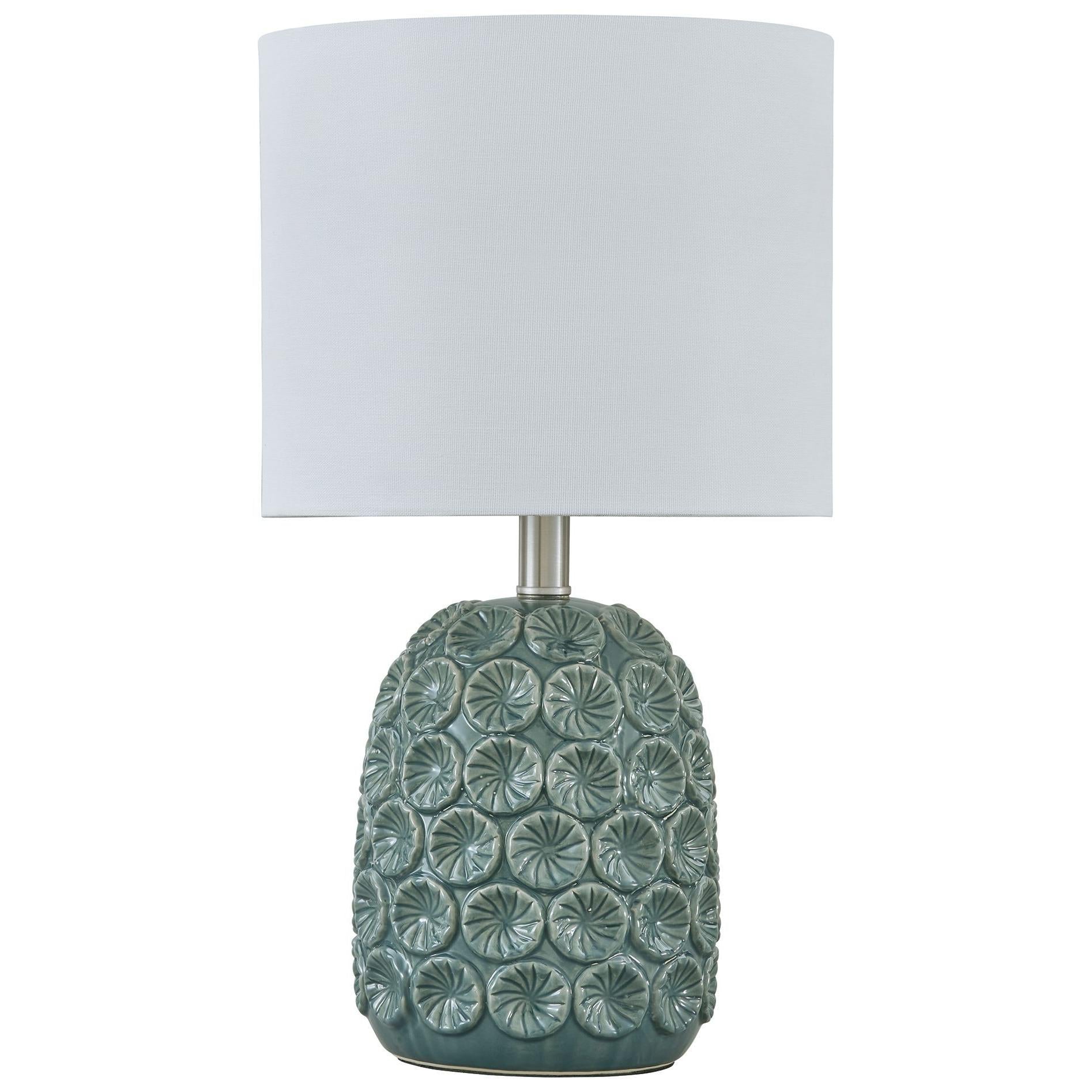 Moorbank - Teal - Ceramic Table Lamp (1/cn) – Washburn's Home Furnishings