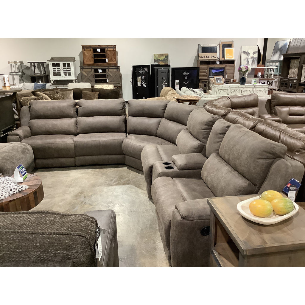 Southern Motion Dazzle Sectional In Bombshell Mocha Washburn's Home