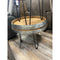 Wine Barrel Head Hairpin Table-Clear Coat-Washburn's Home Furnishings