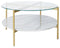 Wynora - White/gold - Round Cocktail Table-Washburn's Home Furnishings