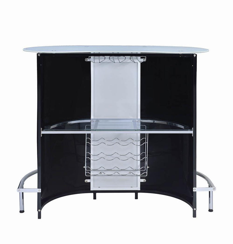 1-shelf Bar Unit - Black-Washburn's Home Furnishings