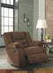 Ashley Tulen Rocker Recliner in Chocolate