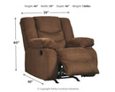 Ashley Tulen Rocker Recliner in Chocolate