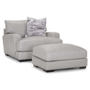 ANTONIA LEATHER CHAIR AND A HALF IN BISON LIGHT GRAY-Washburn's Home Furnishings