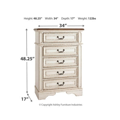 Ashley Realyn - Chipped White - Chest-Washburn's Home Furnishings