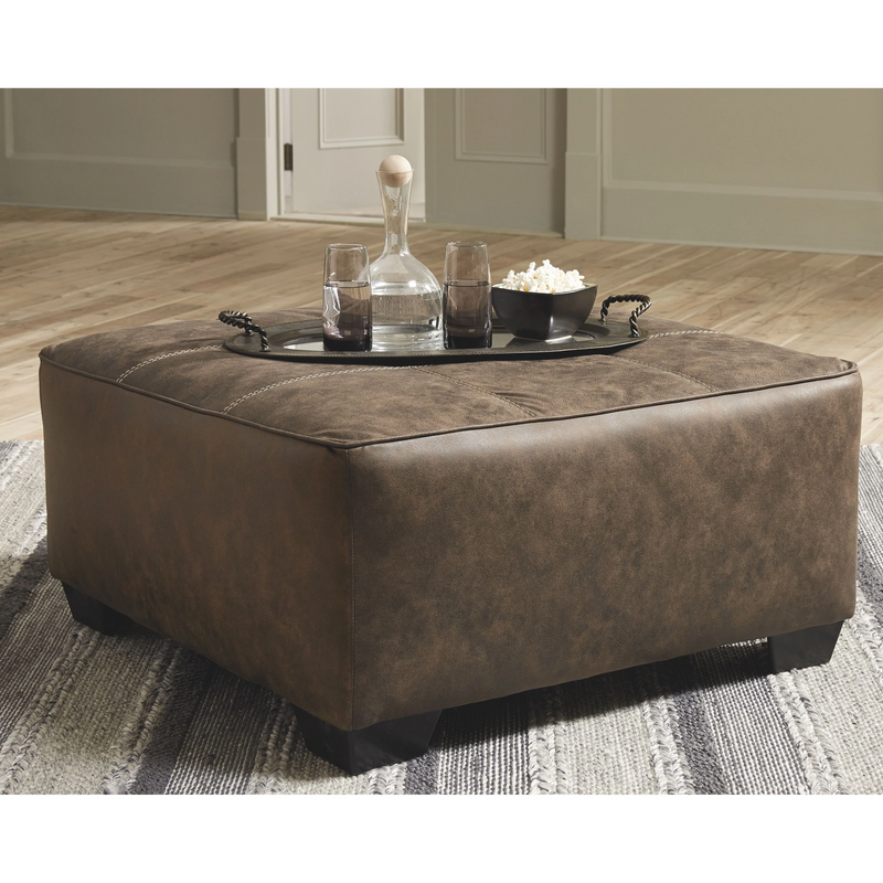 Ashley Abalone Oversized Accent Ottoman in Chocolate-Washburn's Home Furnishings