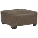 Ashley Abalone Oversized Accent Ottoman in Chocolate-Washburn's Home Furnishings