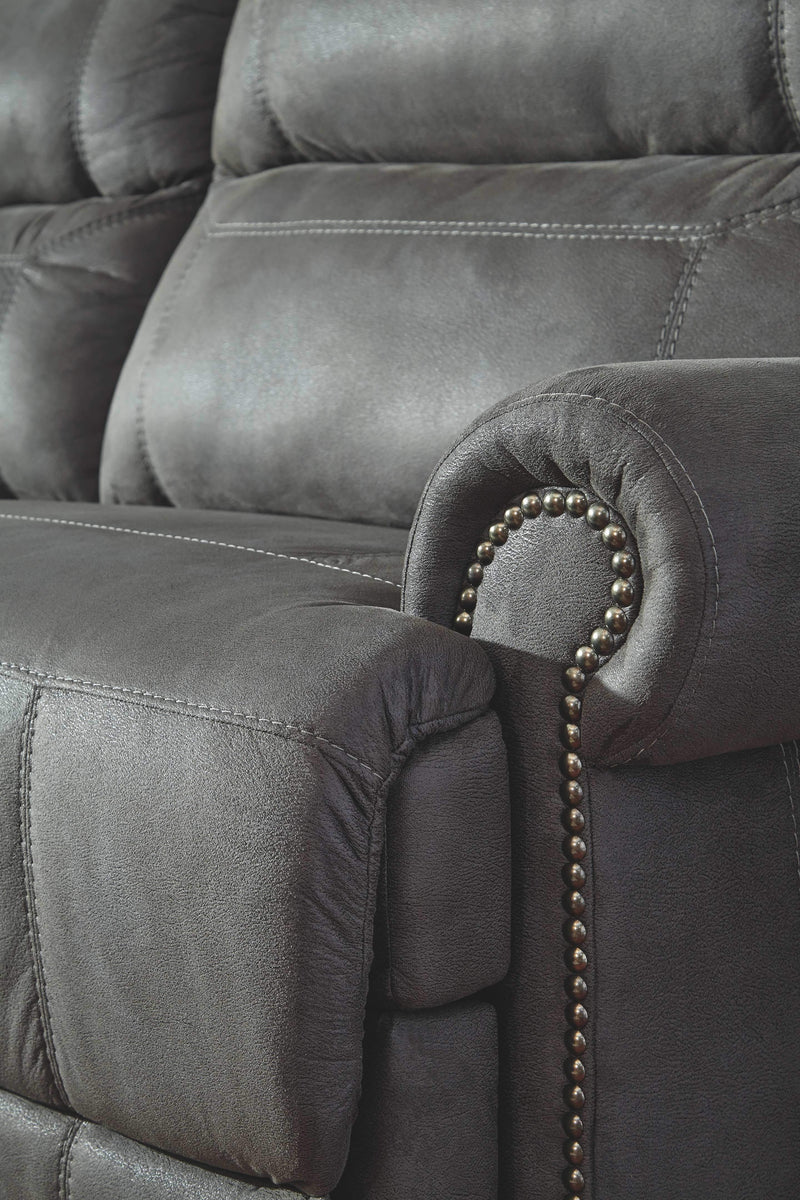 Ashley Austere 2 Seat Reclining Sofa in Gray-Washburn's Home Furnishings