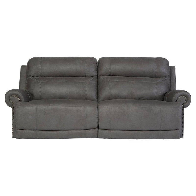 Ashley Austere 2 Seat Reclining Sofa in Gray-Washburn's Home Furnishings