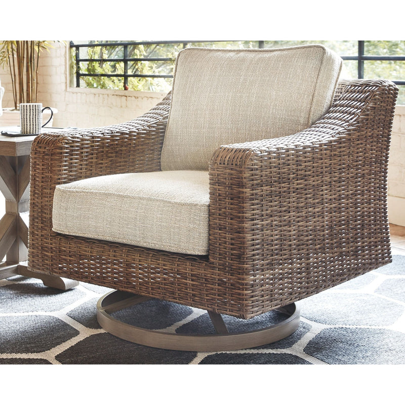 Ashley Beachcroft Swivel Lounge Chair in Beige (1/CN)-Washburn's Home Furnishings