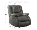 Ashley Bladewood Zero Wall Recliner in Slate-Washburn's Home Furnishings