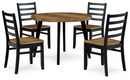 Ashley Blondon Dining Table & 4 Chairs Set in Brown/Black(sell as set)-Washburn's Home Furnishings