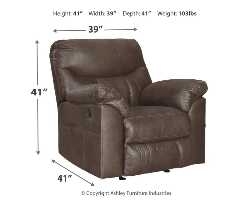 Ashley Boxberg Rocker Recliner in Dark Brown-Washburn's Home Furnishings