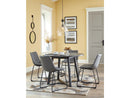 Ashley Centiar Round Dining Table w/4 Upholstered Side Chairs in gray-Washburn's Home Furnishings