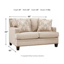 Ashley Claredon Loveseat in Linen-Washburn's Home Furnishings