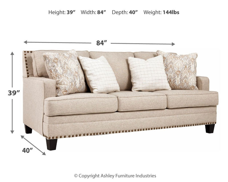 Ashley Claredon Sofa in Linen-Washburn's Home Furnishings