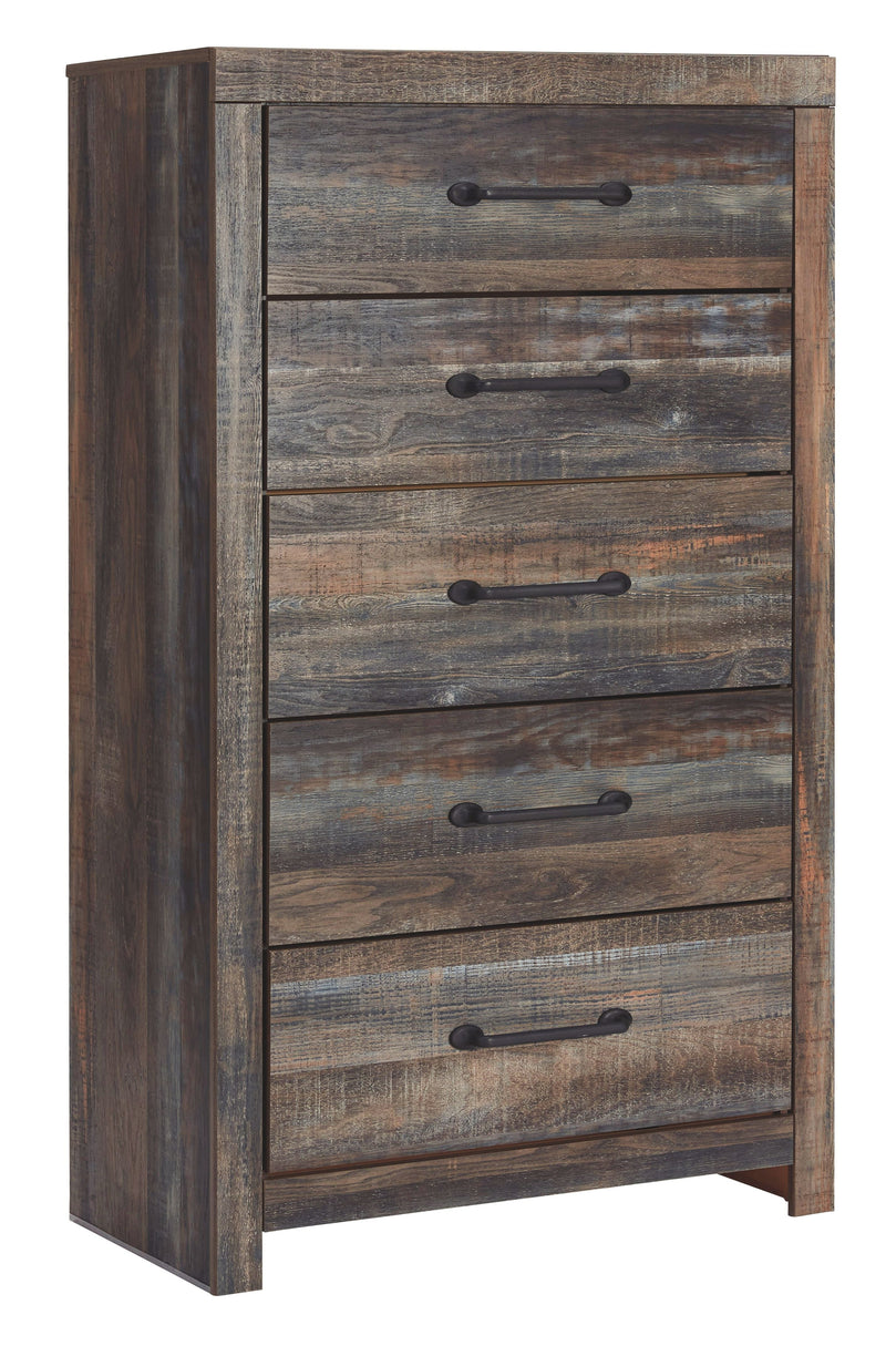 Ashley Drystan Five Drawer Chest in Brown/Beige-Washburn's Home Furnishings