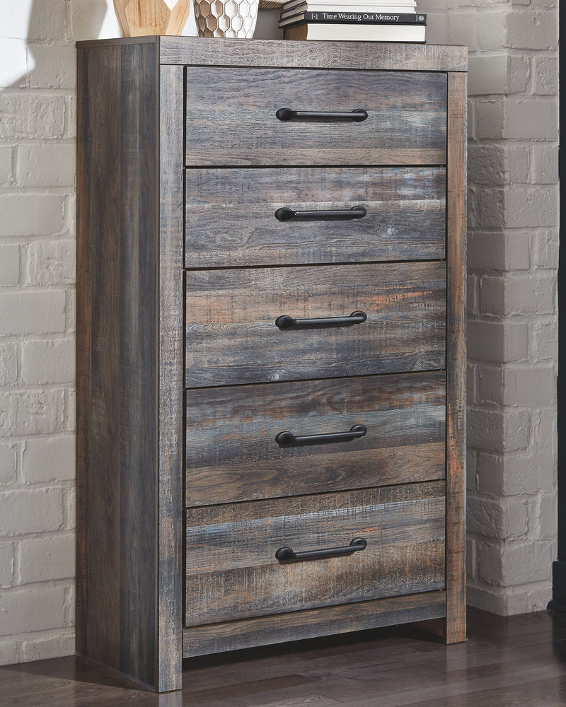 Ashley Drystan Five Drawer Chest in Brown/Beige-Washburn's Home Furnishings