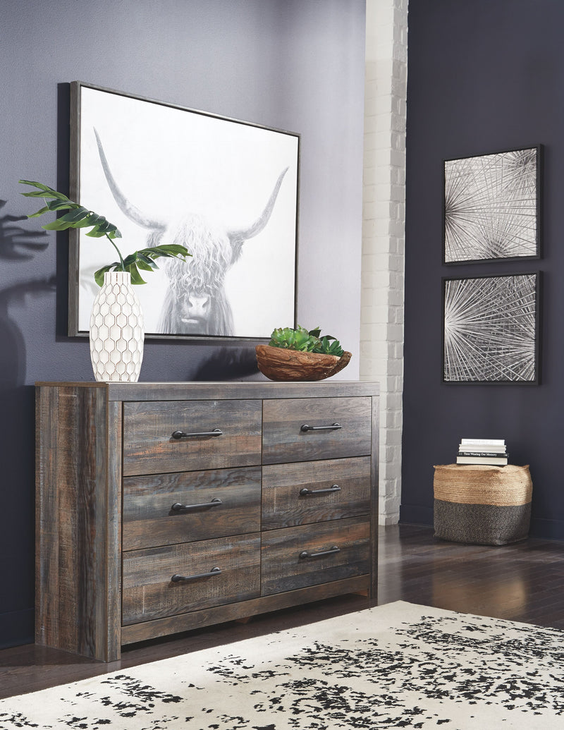 Ashley Drystan Six Drawer Dresser in Brown/Beige-Washburn's Home Furnishings