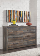 Ashley Drystan Six Drawer Dresser in Brown/Beige-Washburn's Home Furnishings