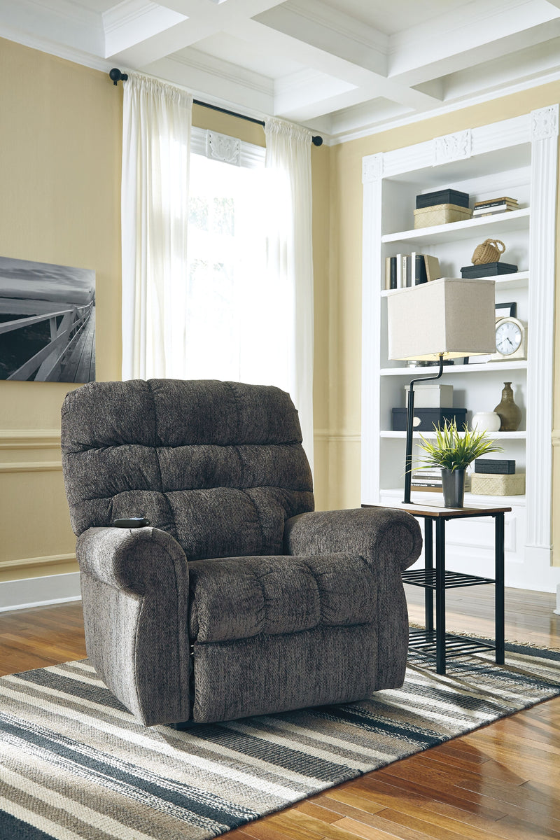 Ashley Ernestine Power Lift Recliner in Slate-Washburn's Home Furnishings