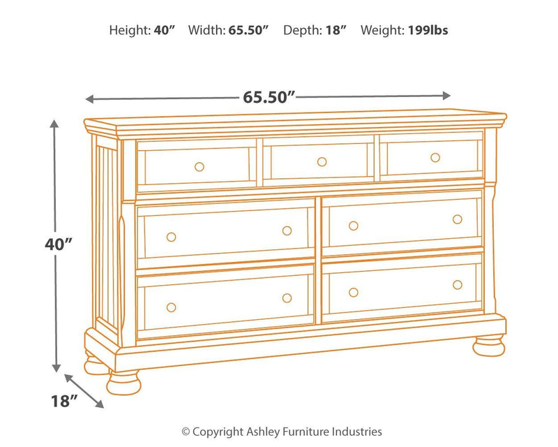 Ashley Flynnter Dresser in Medium Brown-Washburn's Home Furnishings