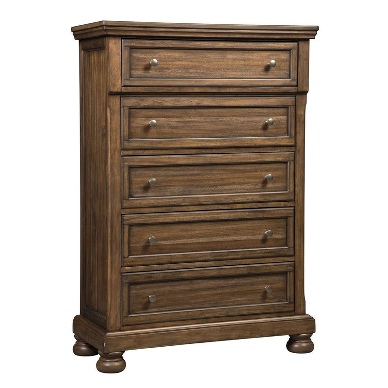 Flynnter - Medium Brown - Five Drawer Chest-Washburn's Home Furnishings