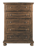 Ashley Flynnter Five Drawer Chest in Medium Brown-Washburn's Home Furnishings