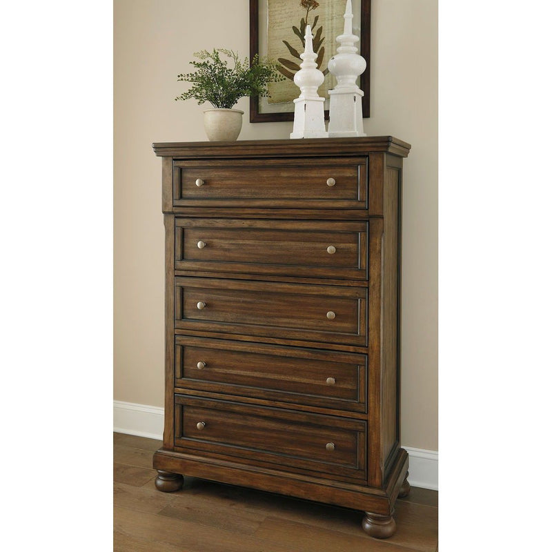 Flynnter - Medium Brown - Five Drawer Chest-Washburn's Home Furnishings