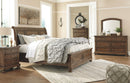 Ashley Flynnter Two Drawer Night Stand in Medium Brown-Washburn's Home Furnishings