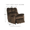 Ashley Foxfield Rocker Recliner in Chocolate-Washburn's Home Furnishings